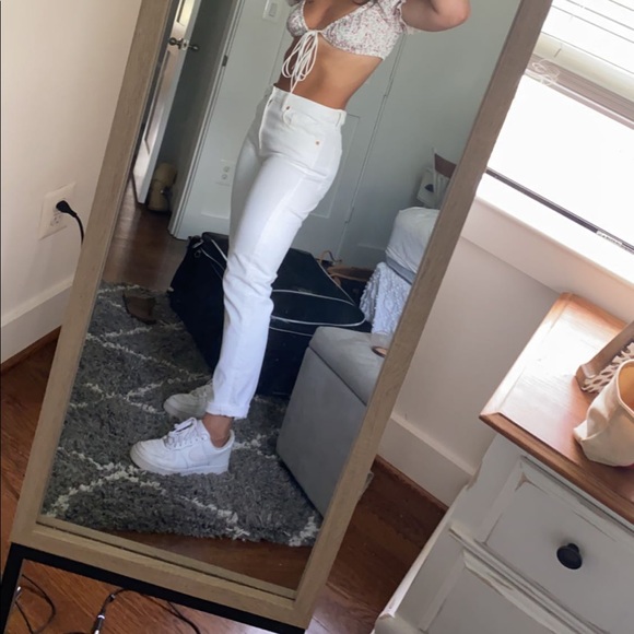 White Zara slim fit high rise jeans - Picture 2 of 5